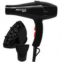 Secador de Cabelo Mega Star SC302 1000W Bivolt BLK