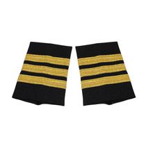 Pilot Uniform Epaulets/Paleteras 3-Bar Gold Metallic Black WAPX700-3GM