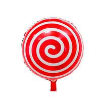 Balao para Festas Pirulito Espiral Vermelho Branco