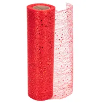 Malla Colorida com Brilho 25 CM X 10 M Prata/Dourado/Vermelho
