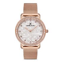 Relogio Analogico Feminino Daniel Klein DK.1.12730-2 Premium Ladies / Pulseira de Malha - Rose Gold