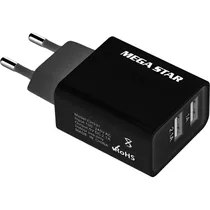 Carregador Mega Star CH331 Dual USB Bivolt - Preto