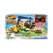 Pista de Juego Mattel Hot Wheels Monster Trucks Arena Smashers Rhinomite Chargin' Challenge HTP18