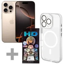 Apple iPhone 16 Pro A3083 Esim 128GB/8GB Ram de 6.3" - Desert Titanium + Capinha Magsafe 3 + Película