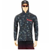 Sumax Pesca Vestuario Camiseta de Pesca UMBSW2406-s UV50+ Poliester Masculino Camuflado/Verde