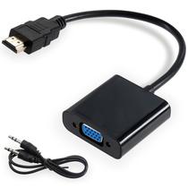 Adaptador Generico HDMI Macho A VGA Hembra c/Audio - Negro