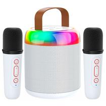 Caixa de Som Yookie SK26 Bluetooth / Karaoke / RGB - Branco + Microfone