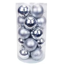 Bola Natal com 20 Peças de 10 CM Prateado