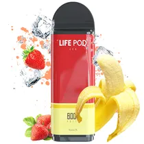 Vape Descartável Life Pod Eco 8000 Puffs com 50MG Nicotina - Strawberry Banana