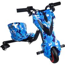 Triciclo Eletrico Ghis Drive - 6.5" - Bluetooth - LED - Recarregavel - Azul Camuflado