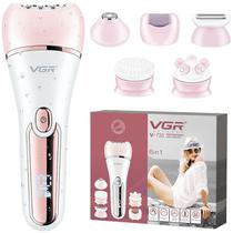 Depiladora Recarregavel VGR Voyager Professional 6 Em 1 Lady Care Set V-733 Rosa/Branca