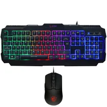 Teclado + Mouse MSI Forge GK100 Combo USB / RGB / Espanhol - Preto