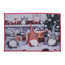 Tapete Natalino Decorativo 38X58 CM com Estampas de Arvore de Natal
