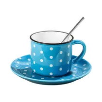 Juego de Taza Y Plato MY Cup 1012 Con Cuchara 200ML Azul