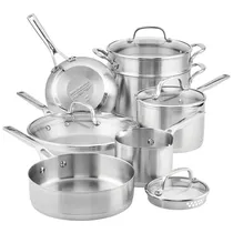 Jogo de Panelas Kitchenaid Inox 3 Camadas 11 Pçs