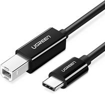 Cabo para Impressora Ugreen USB-C A USB-B 2.0 50446 - Preto 2 Metros