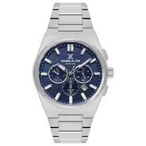 Relogio Analógico Masculino Daniel Klein DK.1.13981-3 Exclusive Gent / Pulseira de Aço Inoxidável - Prata/Azul