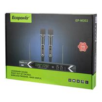 Ecopower Microfonos Inalambrico EP-M302 2/ Mic/ 3.5MM/ Bivolt/ Negro