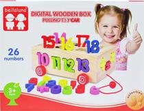 Digital Wooden Box Pulling Toy Car Beilaluna BLLN-2187