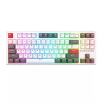 Teclado Royal Mecanico RK-R87 RGB c/Cabo WH/GR/Red Switch Blue
