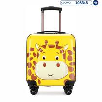 Maleta Infantil de Viagem 3D Tamanho 18" Girafa Amarelo - F0658