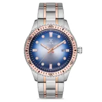 Relogio Analógico Masculino Daniel Klein DK.1.12682-5 Premium Gents / Pulseira de Aço Inoxidável - Prata/Rose/Azul