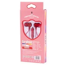 Fone de Ouvido com Fio CY-020 Earphone Stereo Aux 3.5MM - Vermelho