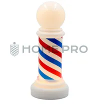 Barber Pole Luminaria Interna de Barbearia 20CM Bivolt Lampada LED Enfeite Mesa Salão Salo