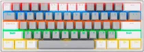 Teclado Gaming Redragon Fizz Rainbow K617-R Cinza/Branco (Inglês com Fio) Switch Azul