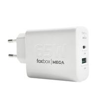 Carregador de Parede Foxbox Mega PD65W Max USB-A | USB-C - White