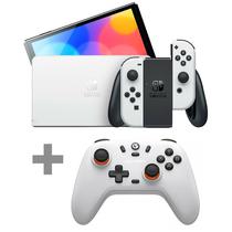 Console Portatil Nintendo Switch Oled JP de 7.0" com 64GB + Controle Sem Fio Gamesir Nova Lite T4N - Stellar White