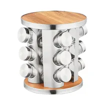 Set de Condimentero Giratorio Luxor LX-202001 12 Piezas Plata