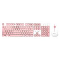 Teclado e Mouse FTX FTXGK600 Wireless/Esp Branco e Rosa