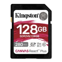Cartao de Memoria SD Kingston C10 U3 Canvas React Plus 128GB - SDR2V6/128GB