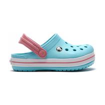 Sandalia Crocs Crocband Clog Infantil Azul / Rosa 204537-4S3