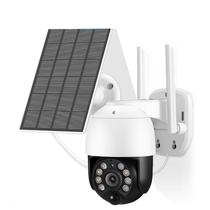 Camera de Seguranca IP Solar Jortan JT-8181XM Wifi 1080P/3MP com Microfone, Visao Noturna, Sensor de Movimento, A Prova D'Agua IP66 App Icsee - Branco/ Preto