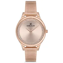Relógio Analógico Feminino Daniel Klein DK.1.12701-2 Premium Ladies / Pulseira de Malha - Rose Gold