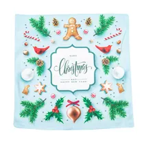 Capa de Almofada de Natal 43X43CM com Estampa de Biscoito de Gengibre e Ramos