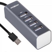 Hub Adaptador Multiporta Moxom MX-HB04 / 4 Em 1 / USB-A / 4X USB-A 2.0 - Cinza