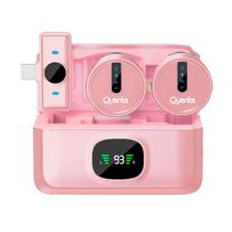 Microfone Quanta QTMDM30 - Sem Fio - USB Tipo C - 2 Microfones - Rosa