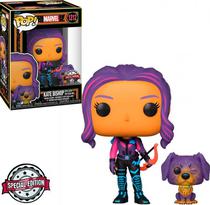 Funko Pop Marvel Black Light Hawkeye Kate Bishop W/Pizza Dog *Ex*1212