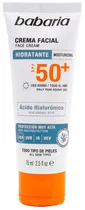 Creme Facial Babaria Ácido Hialurônico com SPF50+ - 75ML