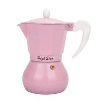 Cafeteira Italiana de Aluminio 6 Xicara 300ML Rosa