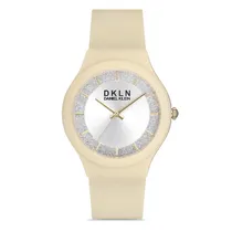 Relogio Analógico Feminino Daniel Klein DK.1.12713-2 DKLN Ladies / Pulseira de Silicone - Dourado