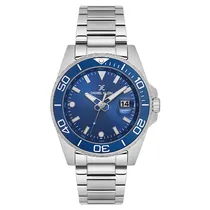 Relogio Analógico Masculino Daniel Klein DK.1.13990-2 Premium Gent / Pulseira de Aço Inoxidável - Prata/Azul