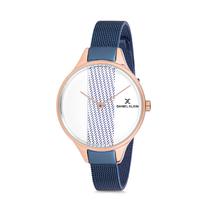 Relogio Analogico Feminino Daniel Klein Fiord DK12182-5 - Azul e Rosa Ouro