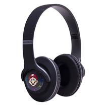 Fone de Ouvido Sem Fio MA-2 Super Mario Wireless Headphone com Bluetooth / FM - Preto Cinza