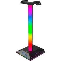 Suporte para Auricular Satellite A-HUB21 USB/USB-C RGB Preto