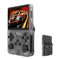 Consola Game Portatil R36S DDR3L / Tela 3.5" / 1GB / 3D / TF / 3500MAH - Preto