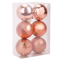 Bolas de Natal Douradas Rosa 8CM 6PCS